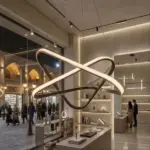 لوستر مدرن مدل ستاره مثلث تک لاین LED - نچرال